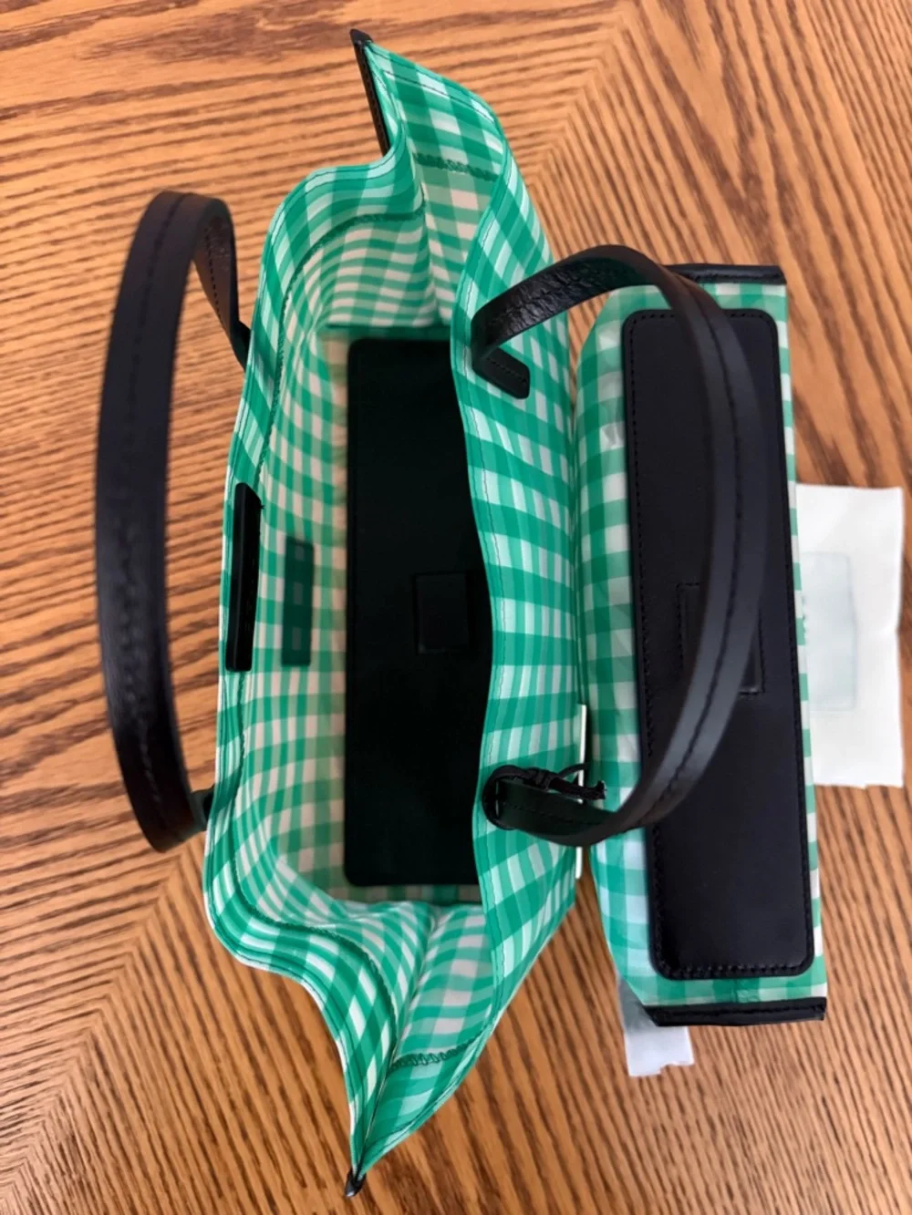 STAUD Christos Mini Mesh Tote - Jade Gingham